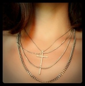 Super cool cross chained necklace.